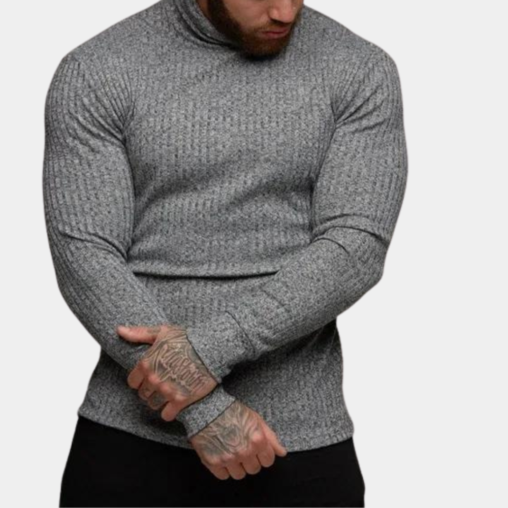 Slim Fit Rollkragenpullover Langarm Männer - BerlinGlamour