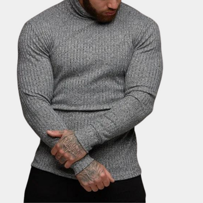 Slim Fit Rollkragenpullover Langarm Männer - BerlinGlamour