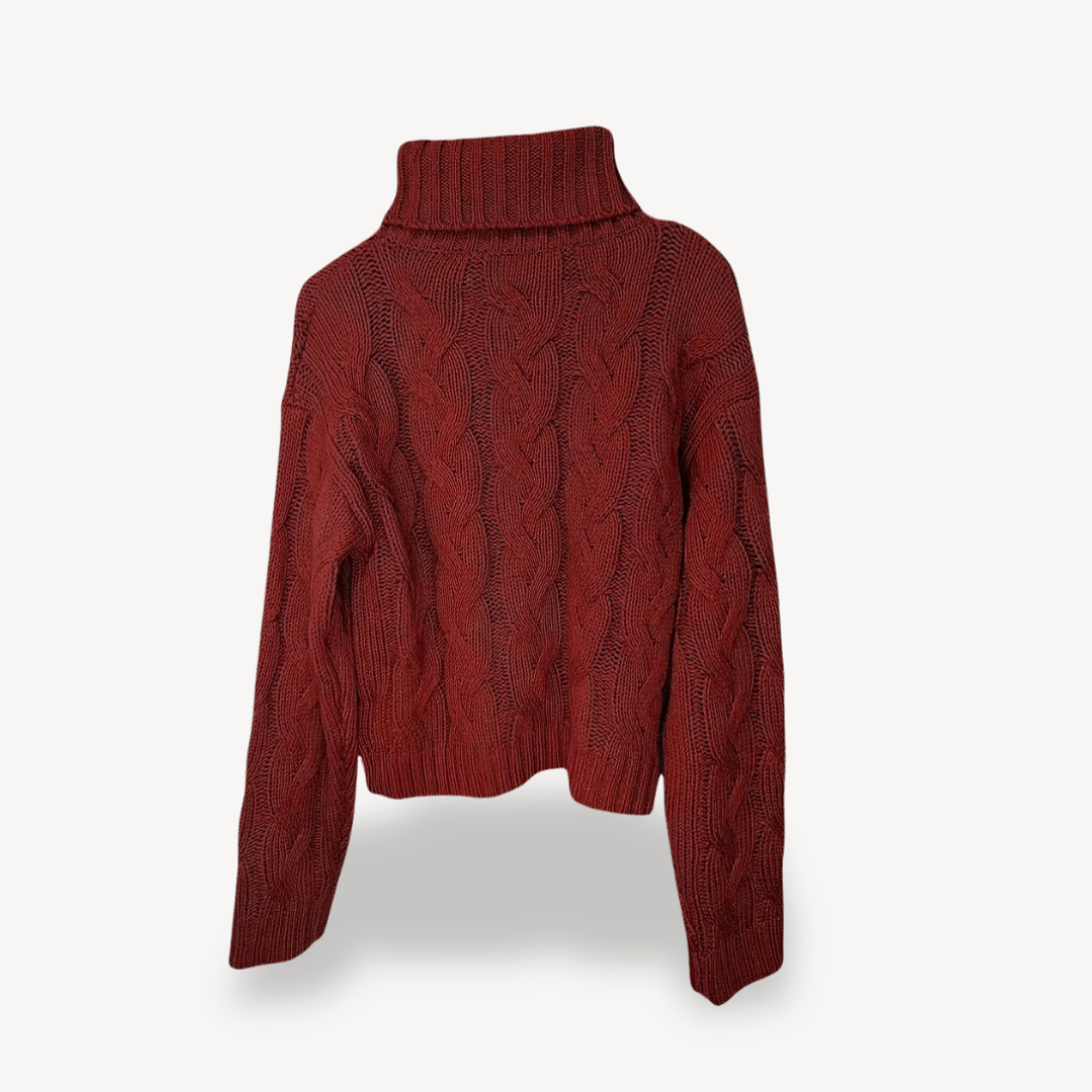 Rollkragenpullover mit Zopfmuster | Loravelle 0