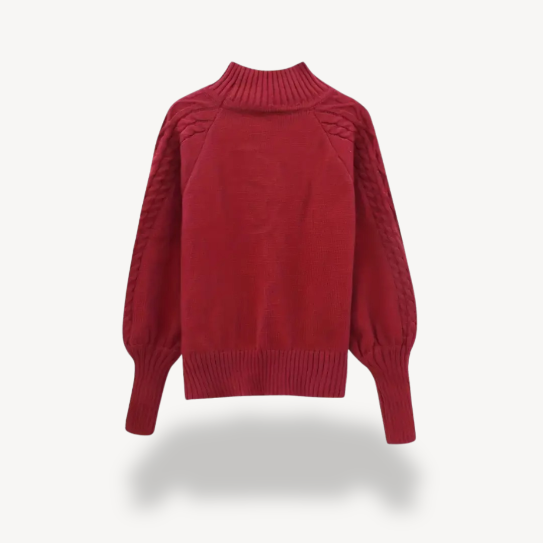 Rollkragenpullover mit Zopfmuster für Damen 4