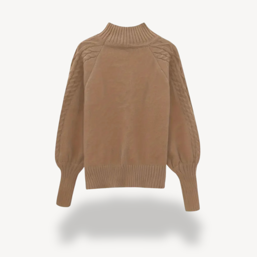 Rollkragenpullover mit Zopfmuster für Damen 5