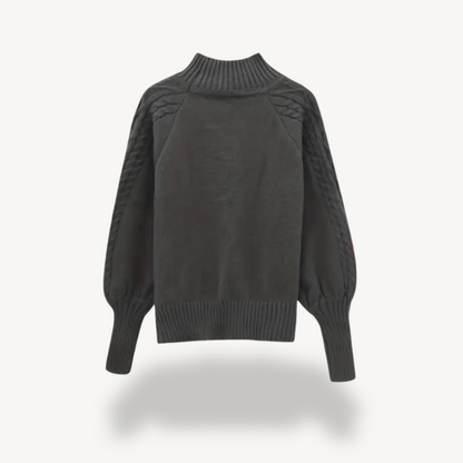 Rollkragenpullover mit Zopfmuster für Damen 8