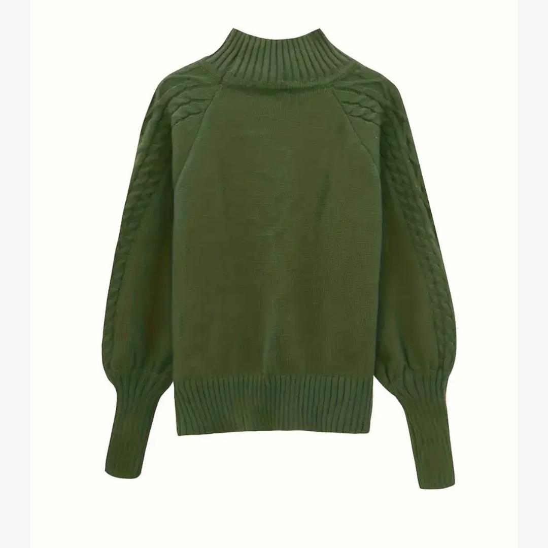 Rollkragenpullover mit Zopfmuster für Damen | Loravelle 0