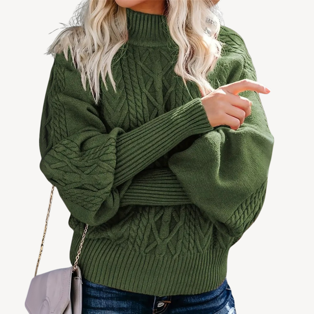 Rollkragenpullover mit Zopfmuster für Damen | Loravelle 1