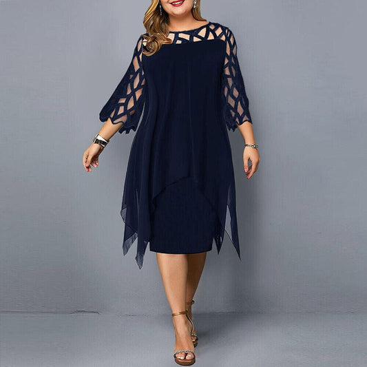 Elegantes Rosalie Plus-Size Midi-Kleid