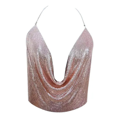 Glamour Top Glitzer Oberteil Tanzkleidung Frauen