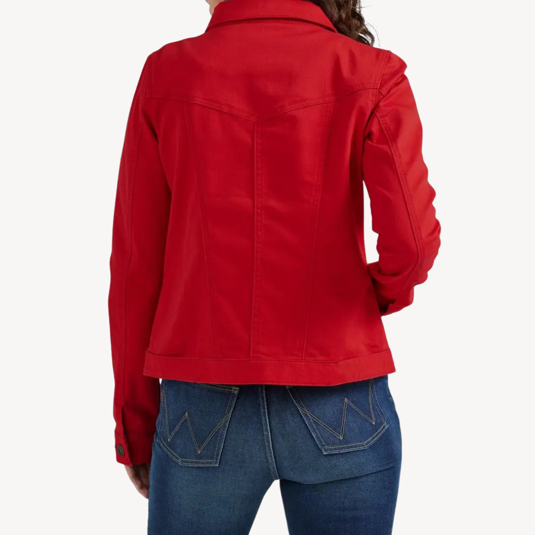 Rote Jeansjacke mit Knöpfen | Loravelle 1