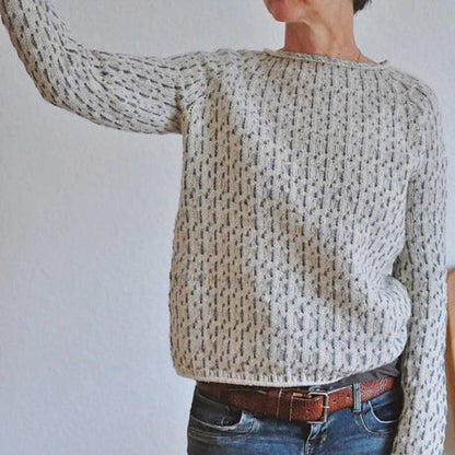 Damen Strickpullover Großzügig Bequem Locker