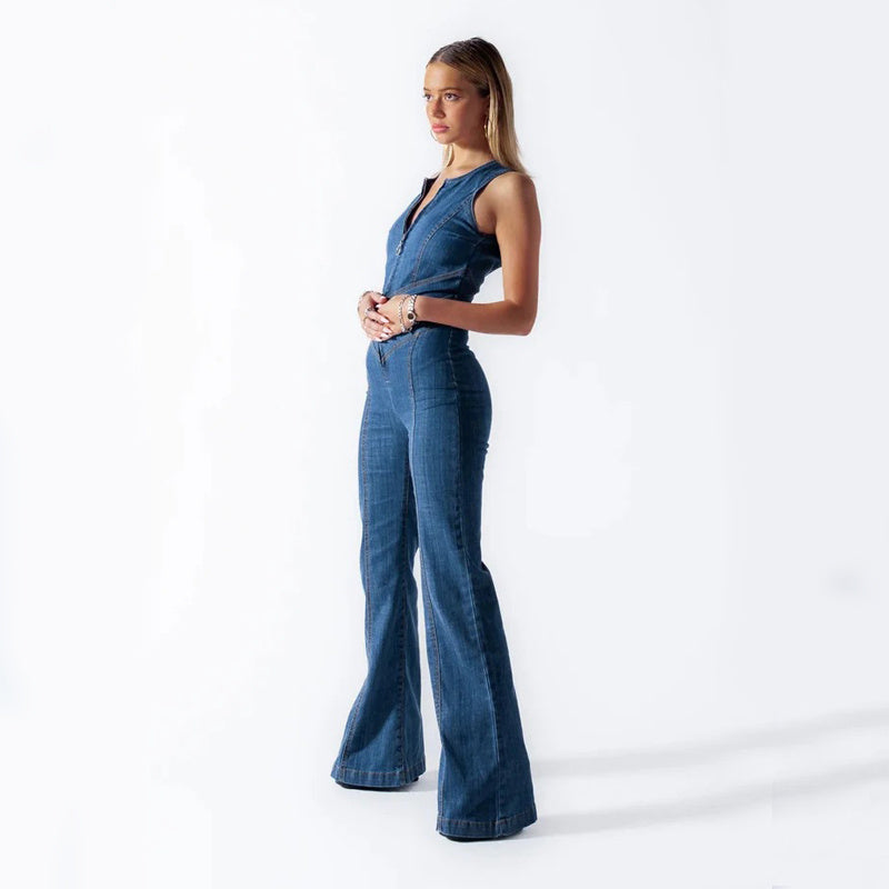 Damen Overall Jeans Trendy Elegant
