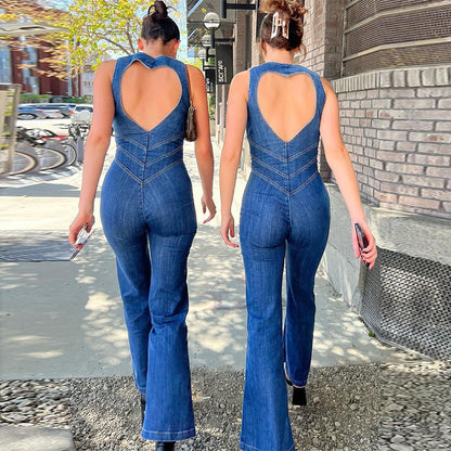 Damen Overall Jeans Trendy Elegant