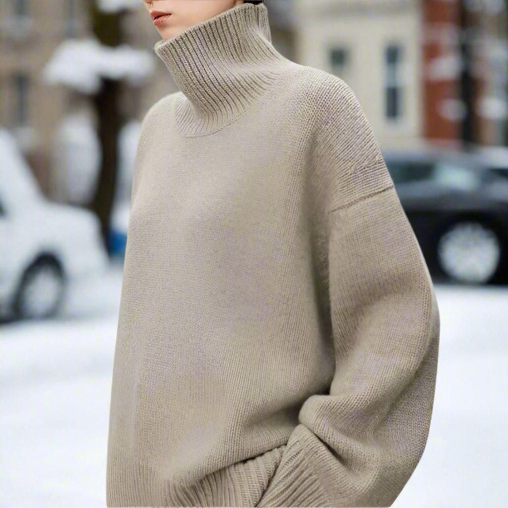 Weiche Wollpullover Damen Oversized Rollkragen