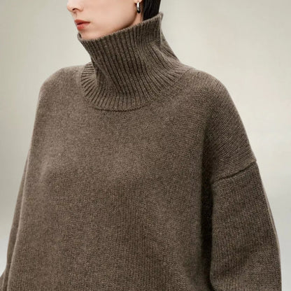 Weiche Wollpullover Damen Oversized Rollkragen