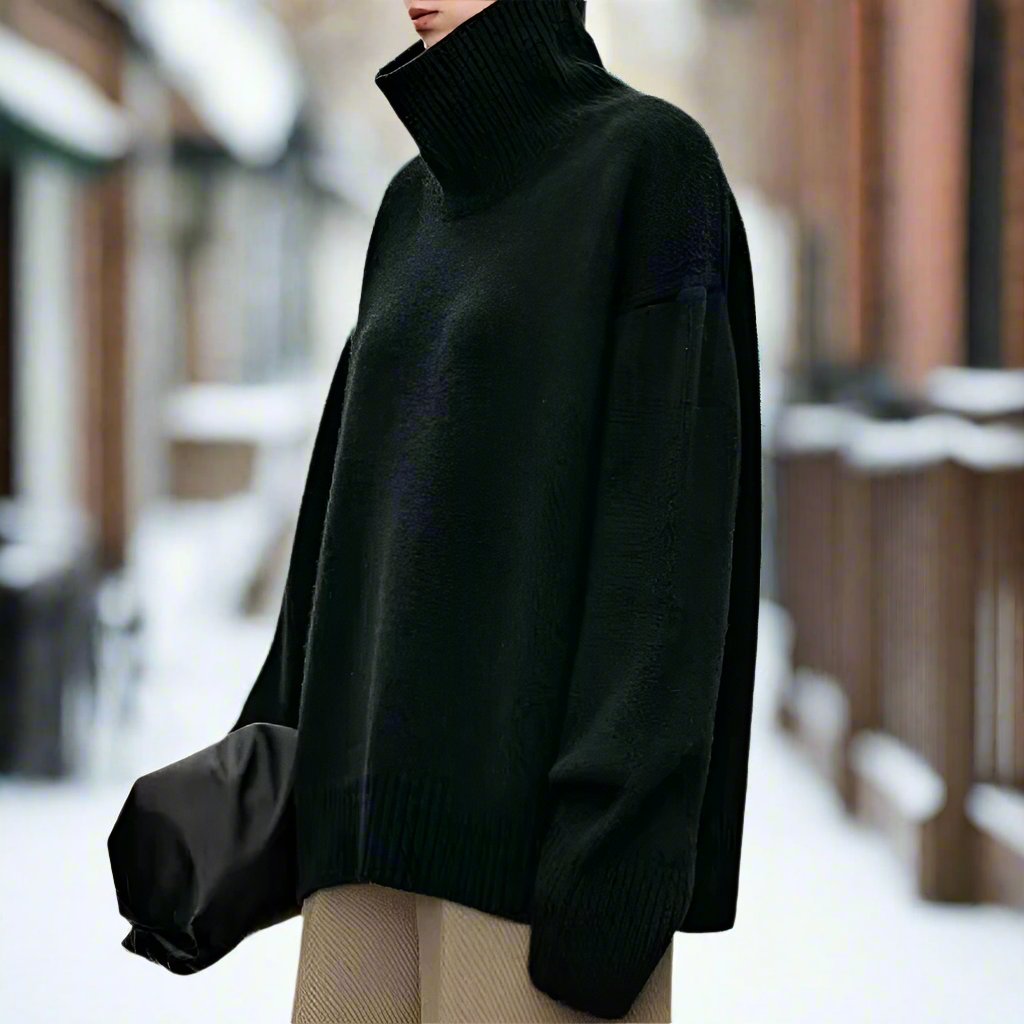 Weiche Wollpullover Damen Oversized Rollkragen