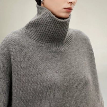 Weiche Wollpullover Damen Oversized Rollkragen