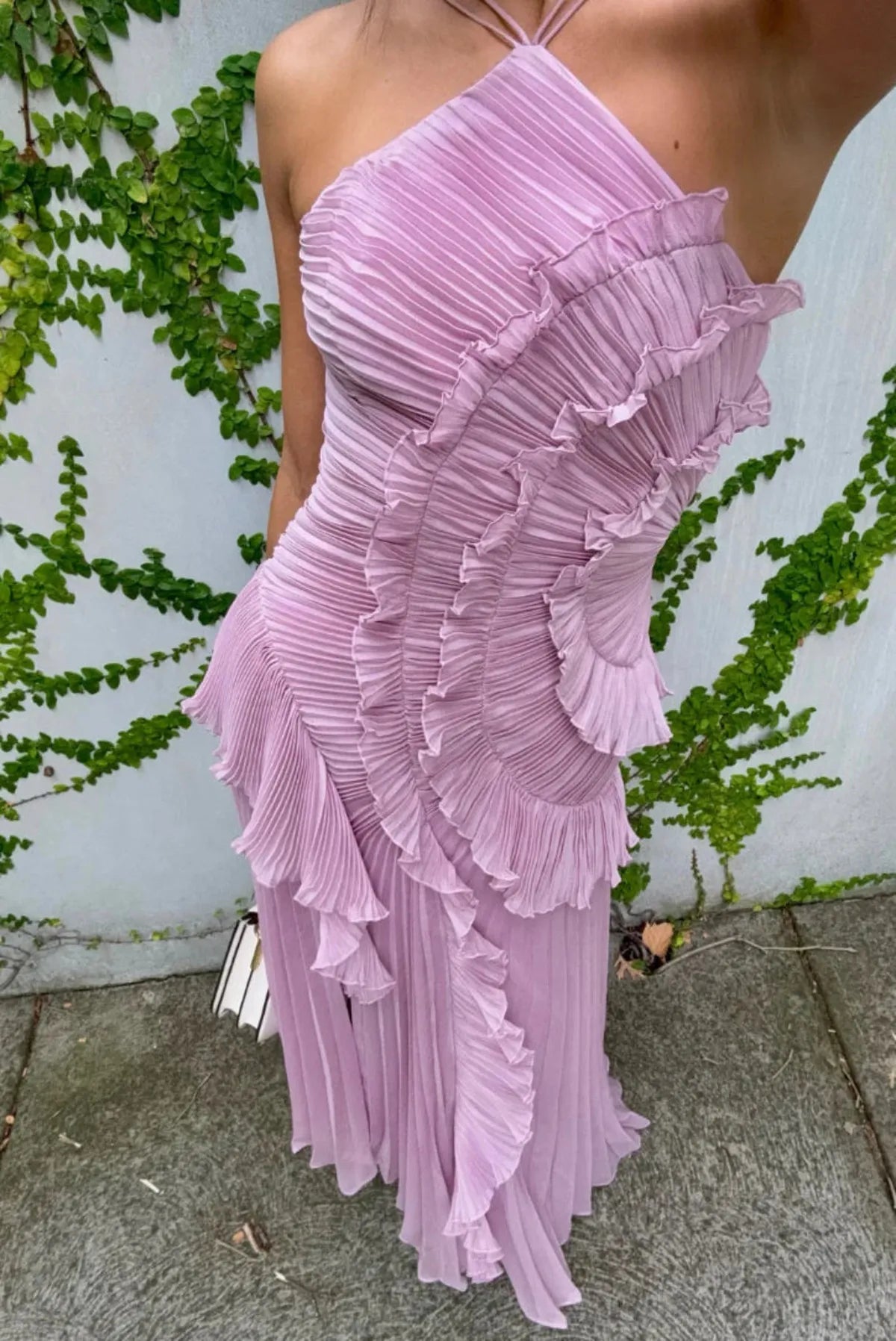 Damenkleid Plissiert Neckholder Sommerkleid