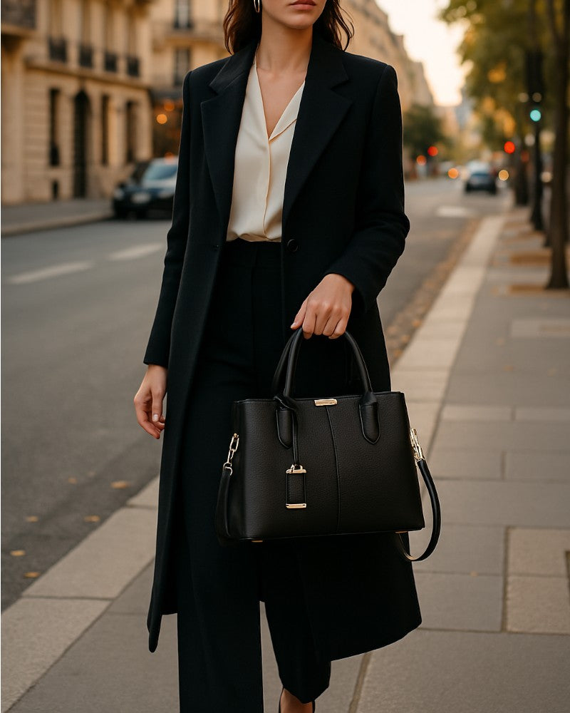 Ruhige Luxus-Lederhandtasche für Damen im Designer-Stil 3