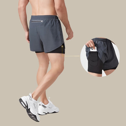 Laufshorts Herren Schnelltrocknend Reißverschluss Sport