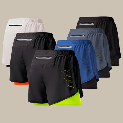 Laufshorts Herren Schnelltrocknend Reißverschluss Sport