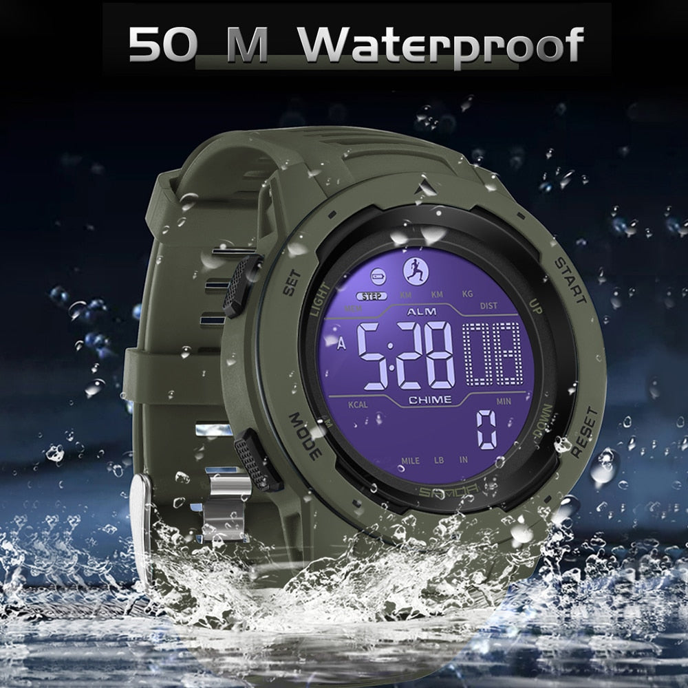 Militär-Uhr Wasserdicht Digital Schrittzähler Sportuhr