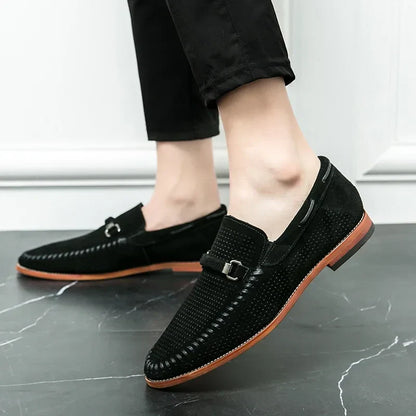 Elegante Leder Schuhe Herren Schwarz Lederschuhe