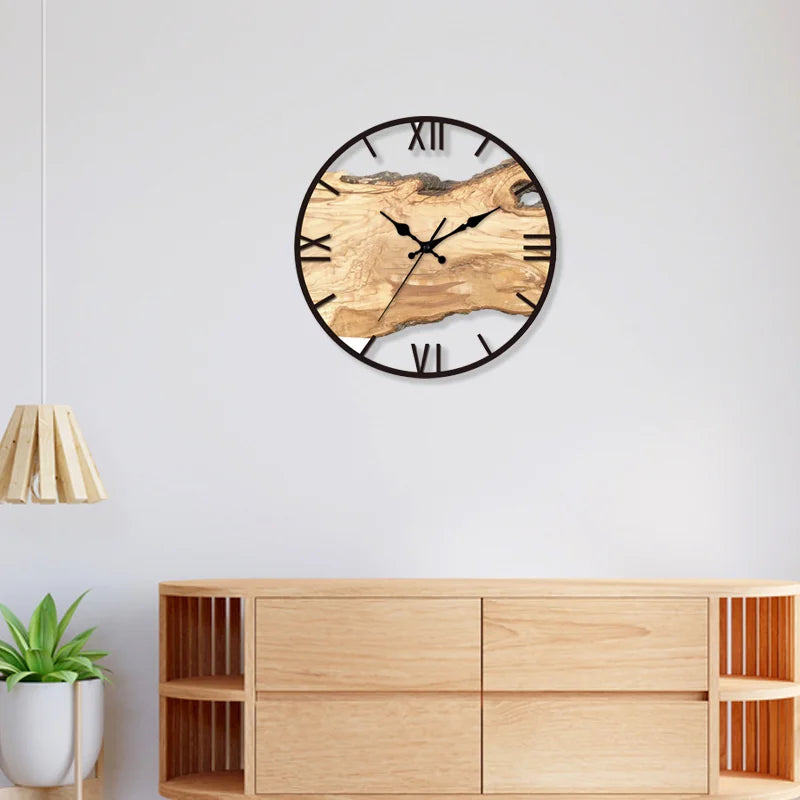 Moderne Wanduhr aus Acryl und Holz Geräuschlos