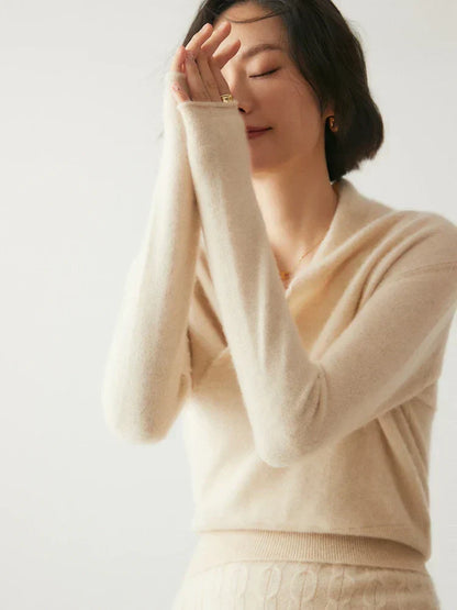 Damen Wickelpullover Elegantes Überkreuzdesign Modern