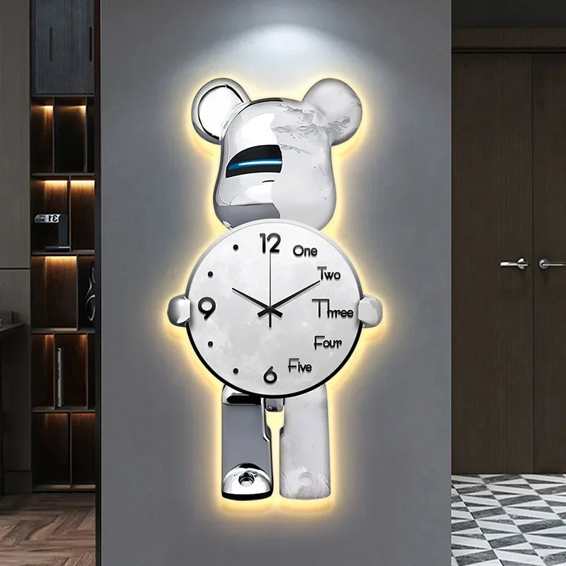LED Wanduhr Sternenlicht Modern Leuchtend