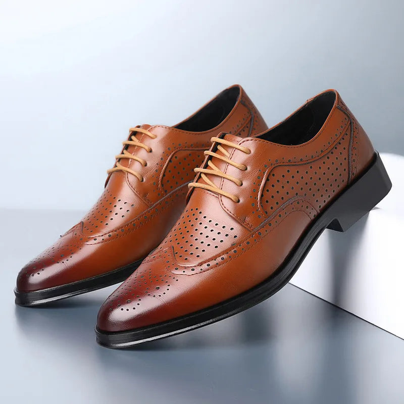 Herren Anzug Schuhe Bequem Oxford Schuhe Schwarz