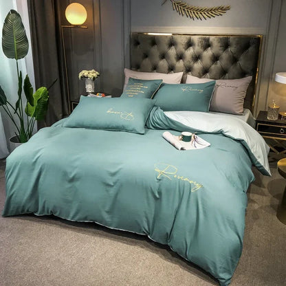 Luxus Bettwäsche mit Stickdesign Elegante Schlafzimmer
