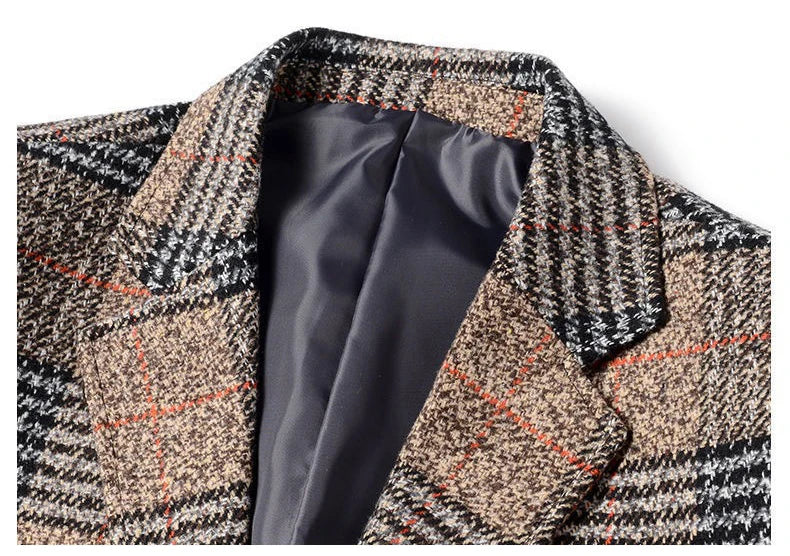 Herren Blazer Elegant Tweed Modern Slim Fit