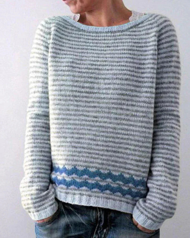 Damen Pullover Weihnachten Nordisch Warm