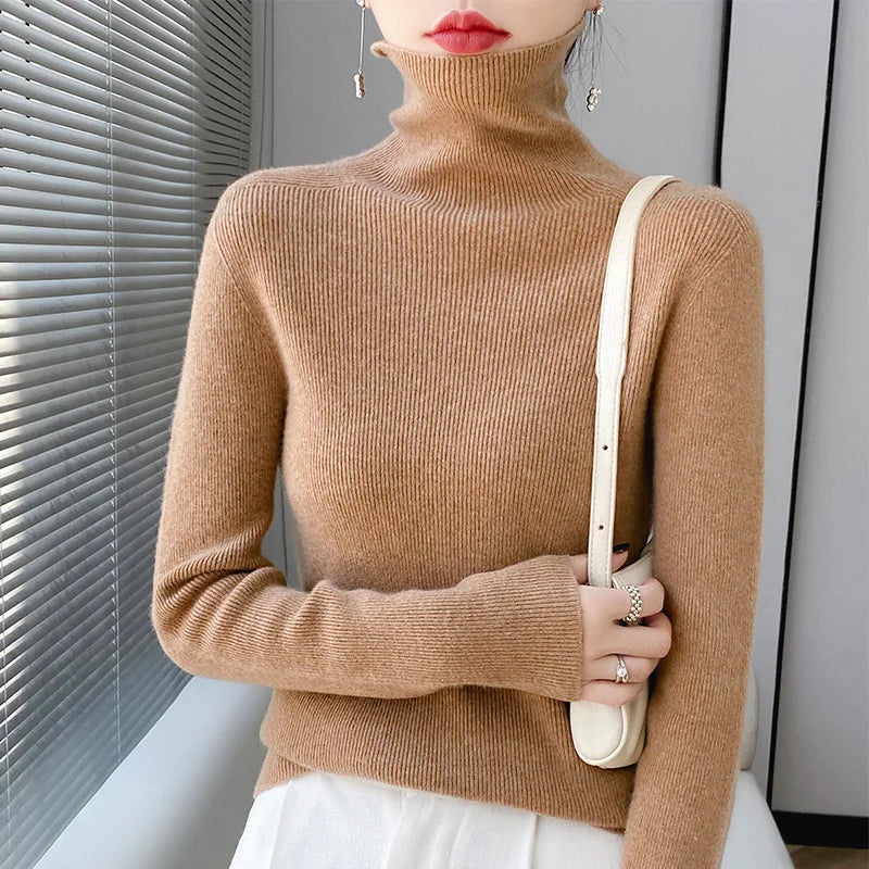 Wollpullover Rollkragen Warm Elegant