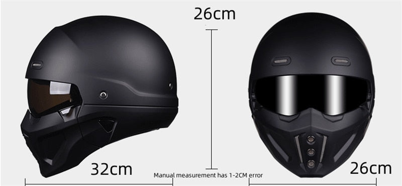 Vollgesichtshelm Abnehmbar Sporthelm Motorradhelm Schwarz