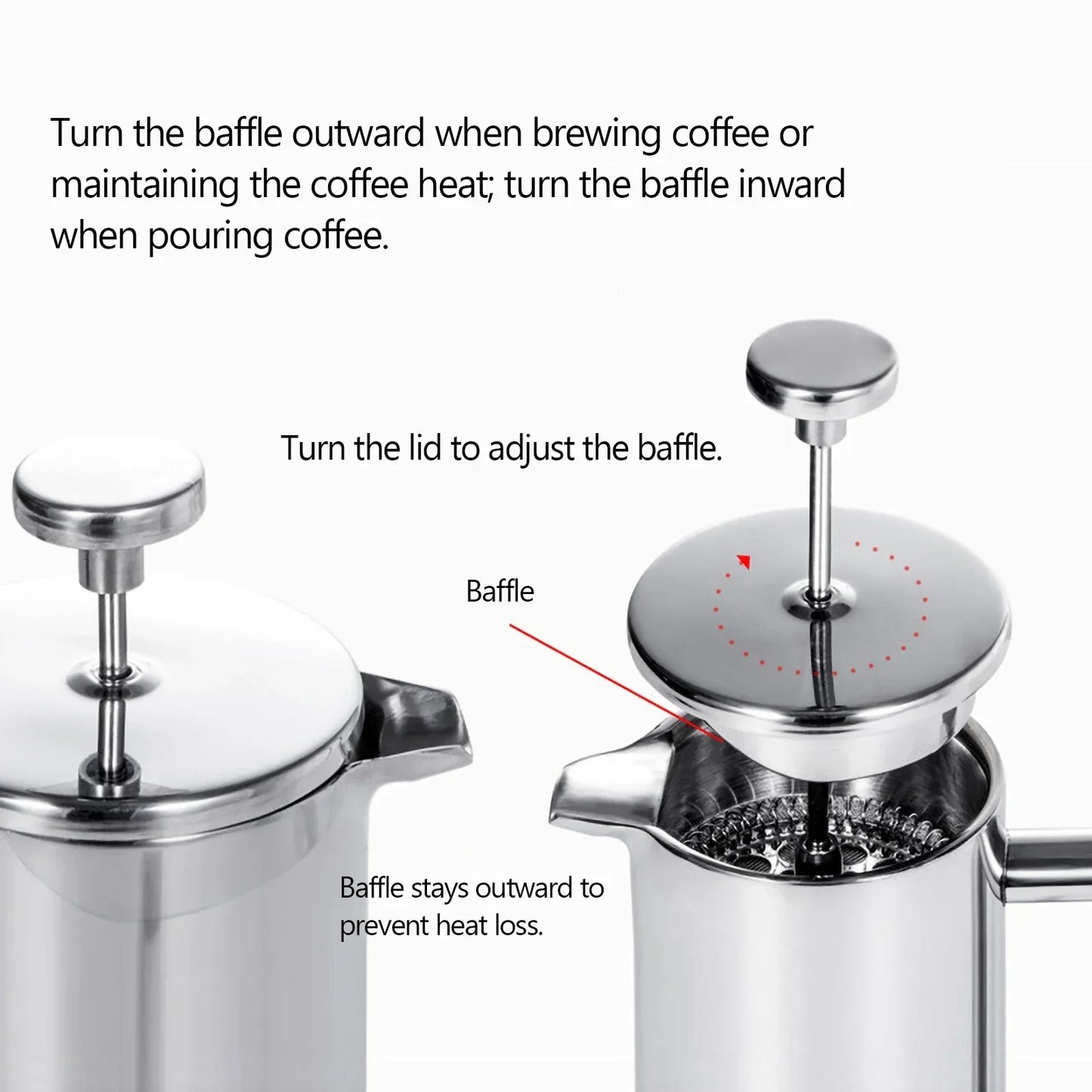 Edelstahl French Press Kaffeemaschine Modern Design