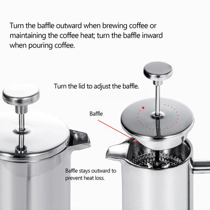Edelstahl French Press Kaffeemaschine Modern Design