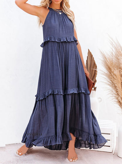 Sommerkleid Damen Modern Geschnürt Frühlingslook