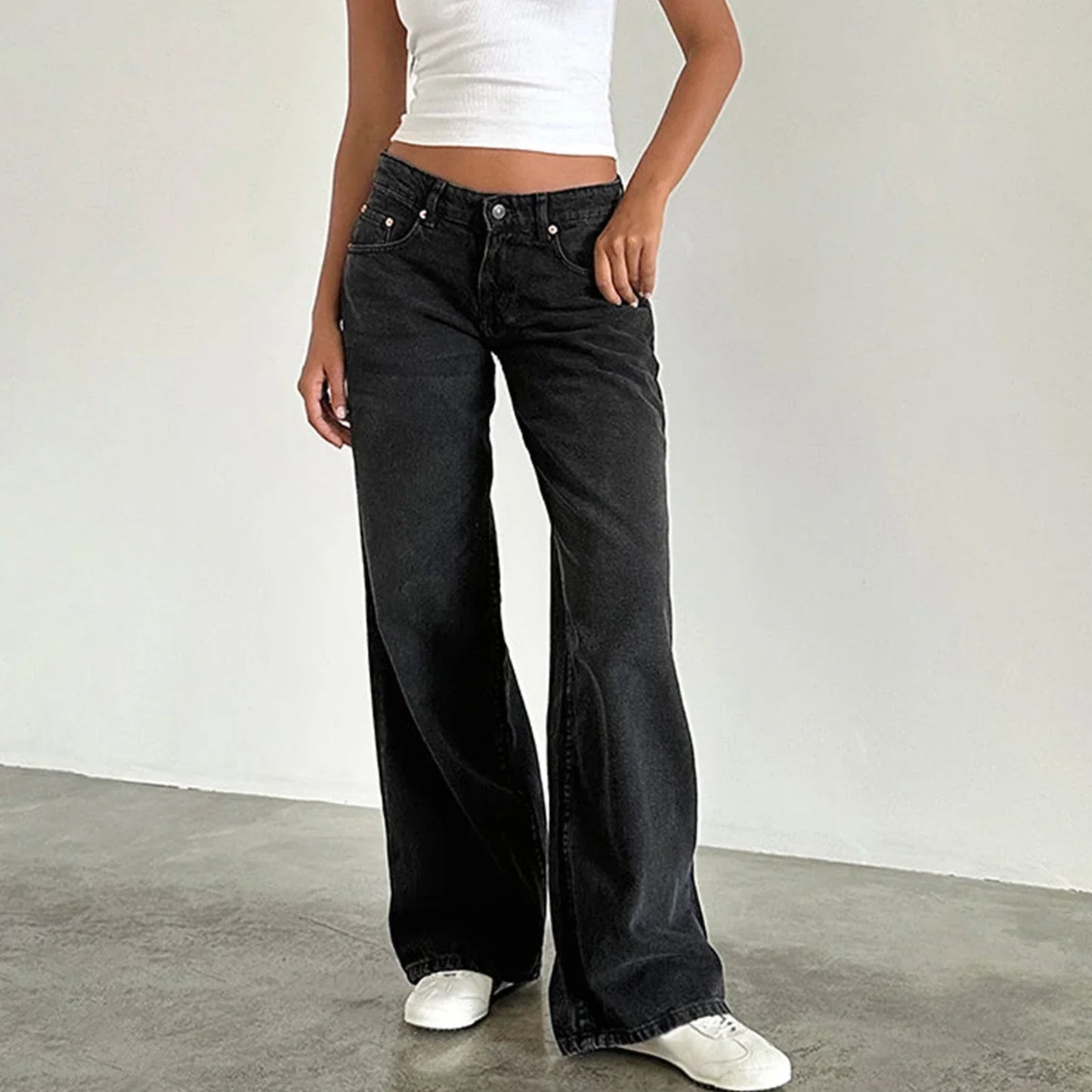 Damen Jeans Weitbein Helle Vintage Jeans