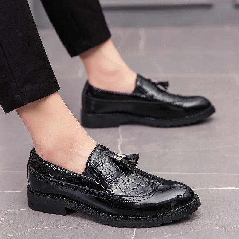 Leder Loafers Damen Schuhe Schwarz Elegannt