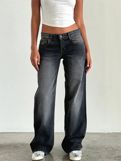 Weite Damen-Jeans Vintage-Stil Relaxed Fit