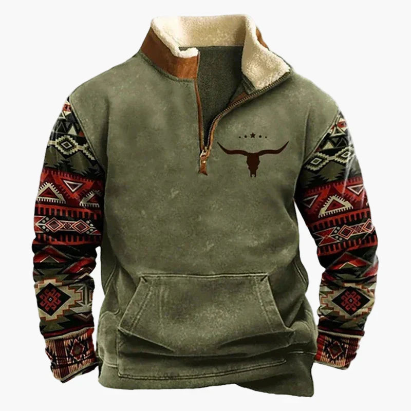 Western Style Pullover Azteken Muster Bequem - BerlinGlamour