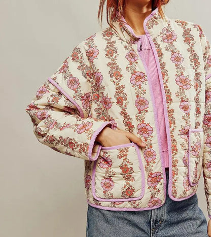 Damen Übergangsjacke Steppjacke mit Print Damenjacke - BerlinGlamour