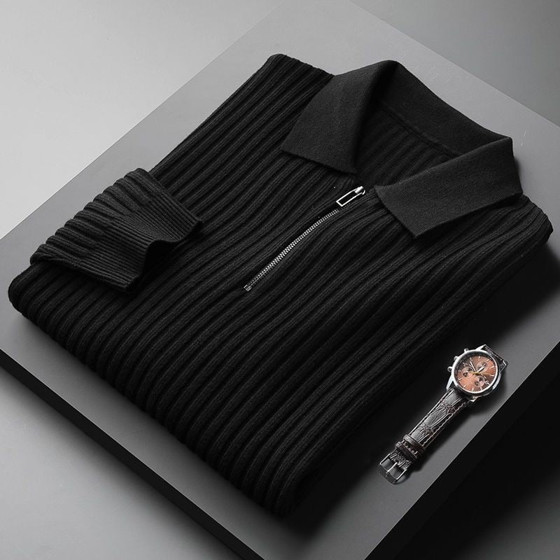 Herren Pullover Weich Komfortabel Polo Kragen