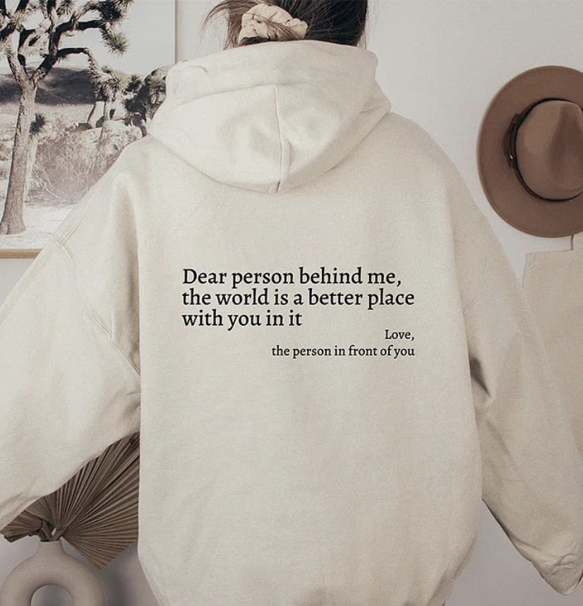Liebe Person Hinter Mir Hoodie Unisex Grau