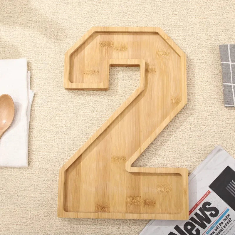 Holz Serviertablett Zahlen Design Modern - BerlinGlamour