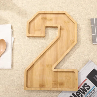 Holz Serviertablett Zahlen Design Modern - BerlinGlamour