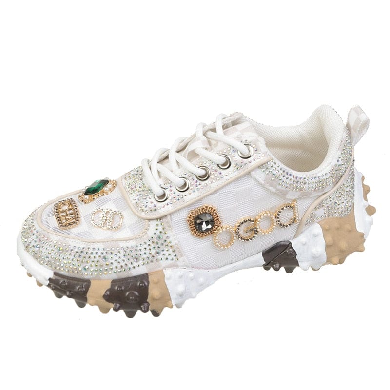 Glitzernde Diamant Schuhe Damen High Heels