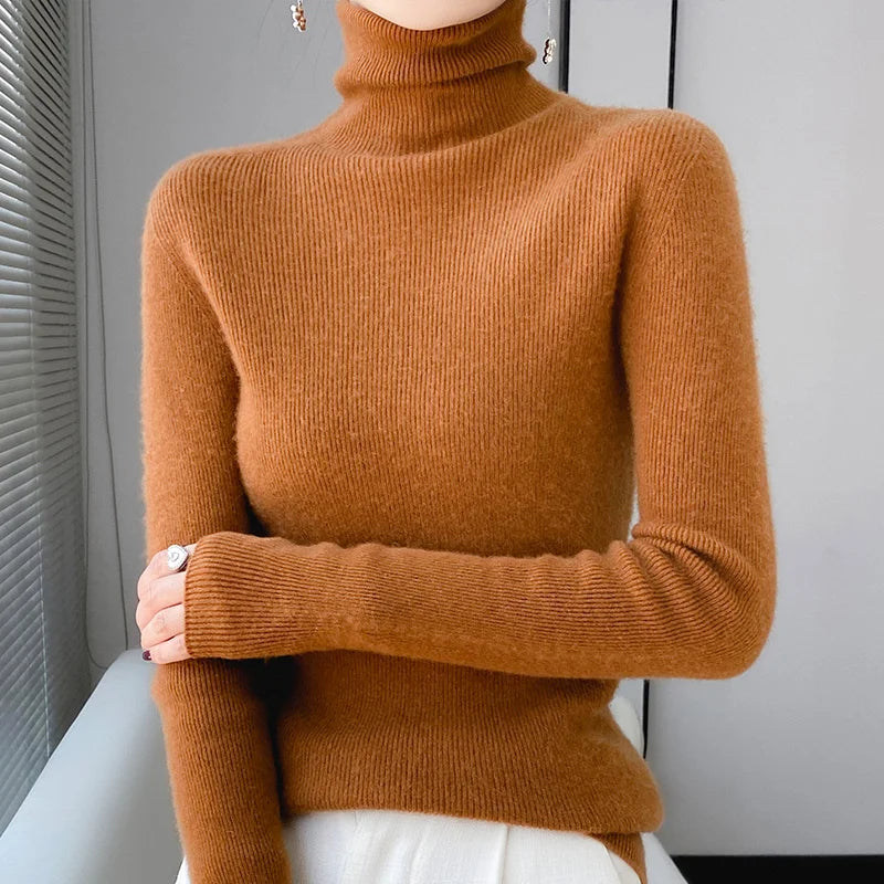Wollpullover Rollkragen Warm Elegant