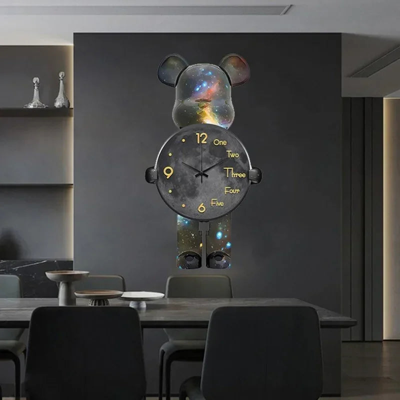 LED Wanduhr Sternenlicht Modern Leuchtend