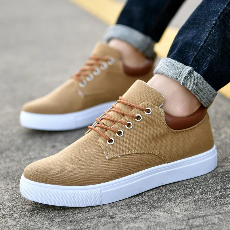 Herren Schnürschuhe Canvas Stilvoll Schwarz - BerlinGlamour