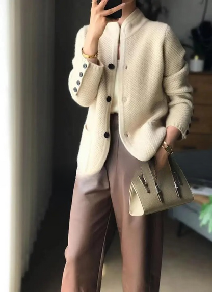 Damen Cardigan Winter Knopfleiste Lang